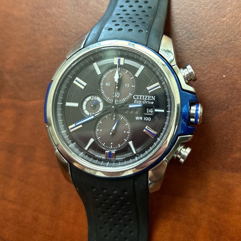Citizen CA0421-04E Eco-Drive Weekender Men's Chronograph Silicon Strap Watch